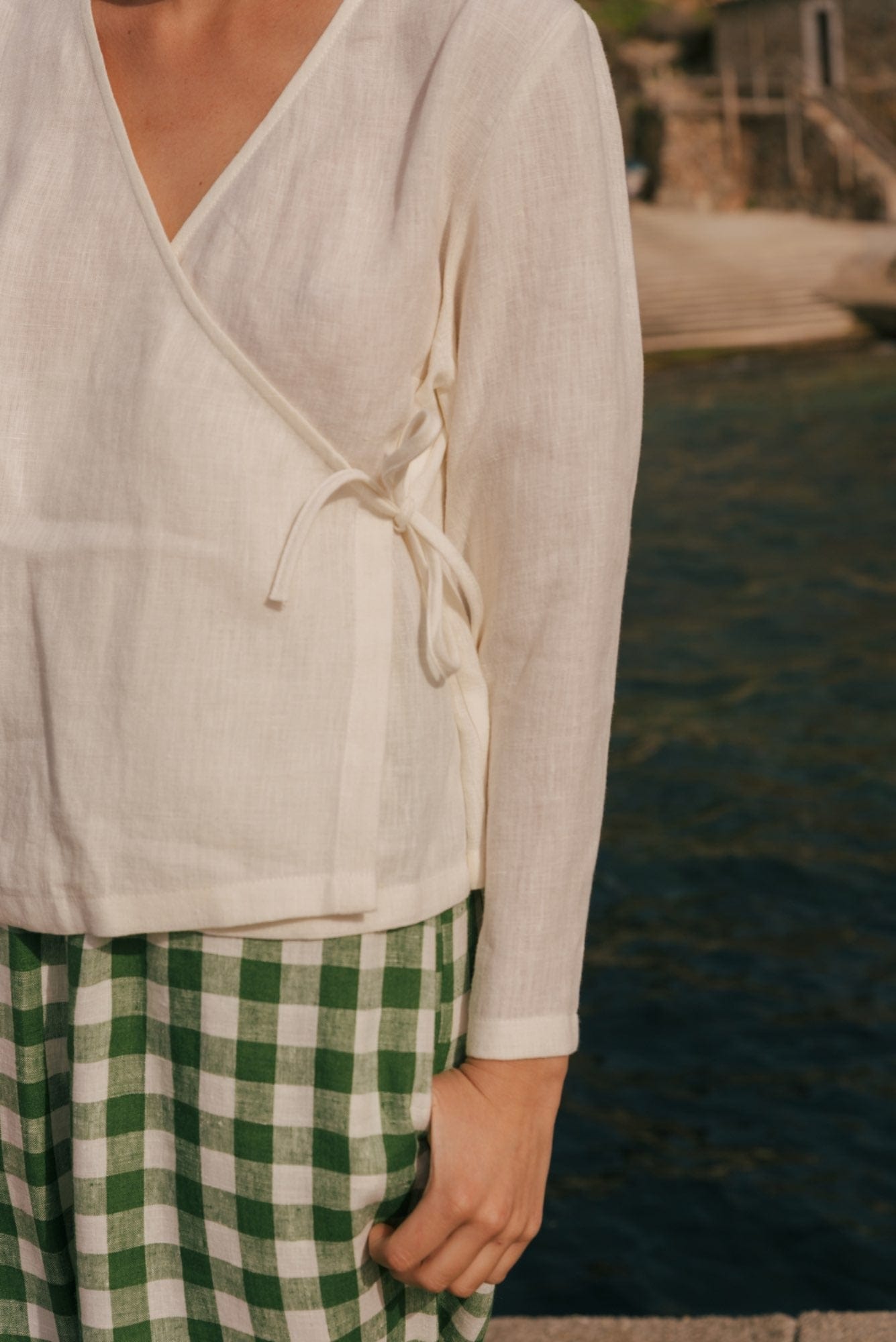 AmourLinen Linen top Adele wrap linen top Adele wrap linen top