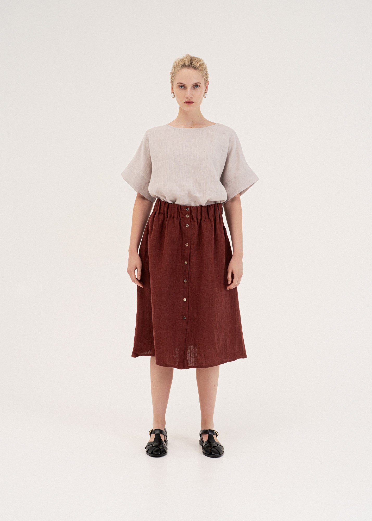 AmourLinen Linen skirt Linen skirt with buttons DAISY Linen skirt with buttons DAISY | AmourLinen | Linen Clothing